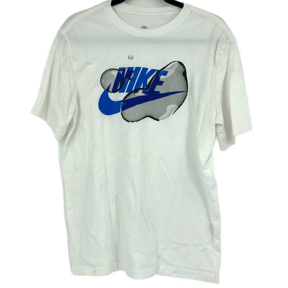 Nike White Blue Short Sleeve Tee Pullover Round Neck | Mens M